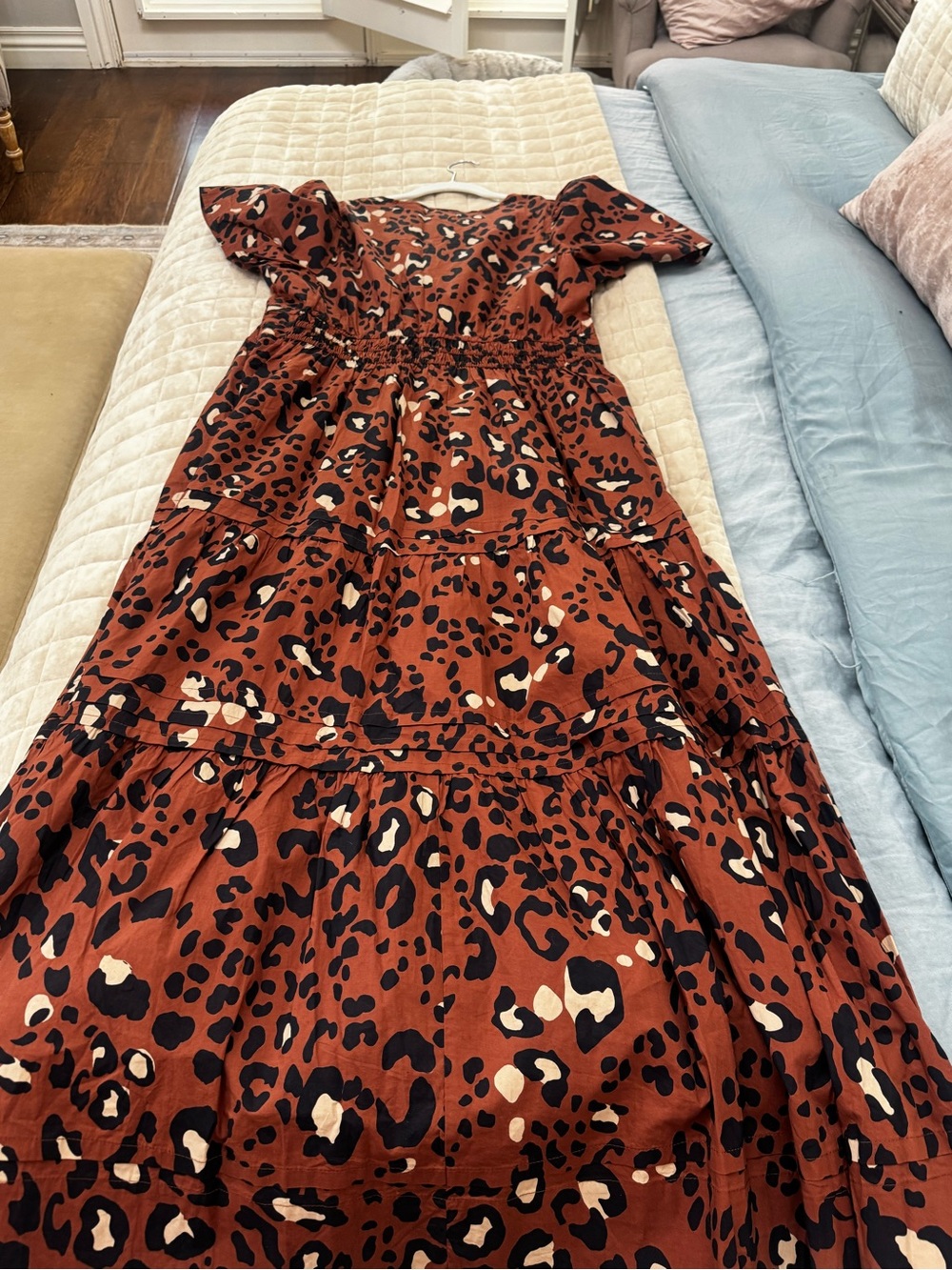 Anthropologie Rust Leopard Tiered Maxi Dress - Picture 5 of 9